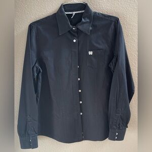 Cinch Women’s Solid Black Button-Down Western Shirt - Large